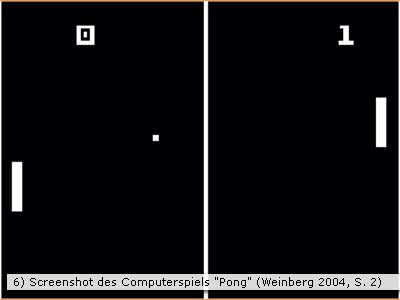 Abbildung 6: Screenshot des Computerspiels "Pong" (Weinberg 2004, S. 2)